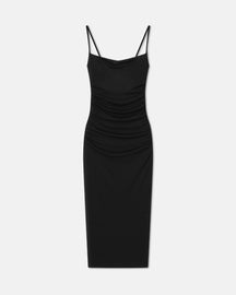 Alexa - Mesh Jersey Midi Dress - Black
