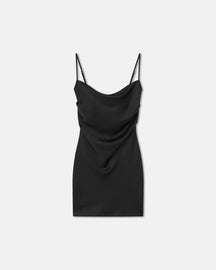 Seren - Slip Satin Mini Dress - Black