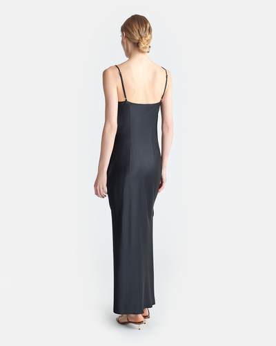 Macia - Slip Satin Dress - Black