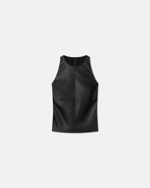 Teza - Okobor™ Alt-Leather Sleeveless Top - Black