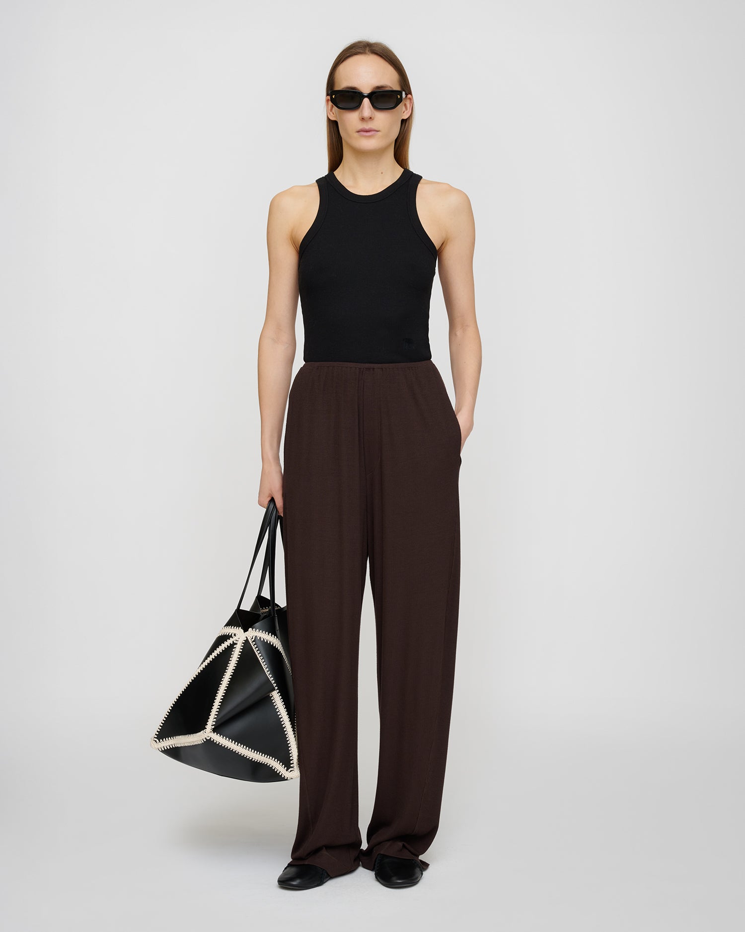 Herve - Ribbed-Jersey Tank Top - Black