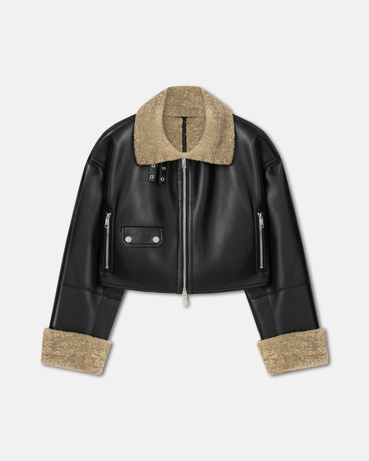 Jemma - Shearling jacket - Cornstalk/Black