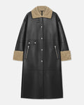 Liesel - Bonded Shearling Coat - Cornstalk/Black