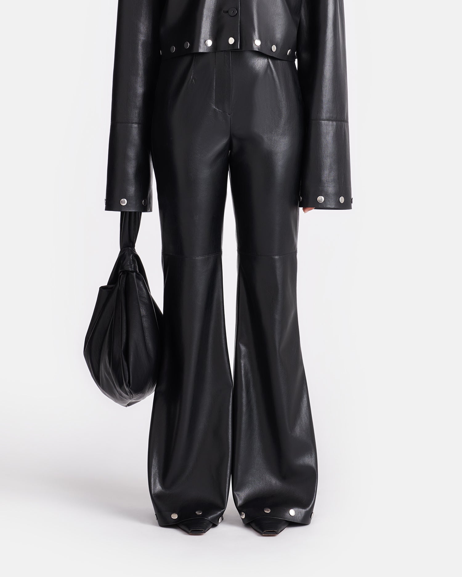 Maylee - Studded Okobor™ Alt-Leather Pants - Black – Nanushka