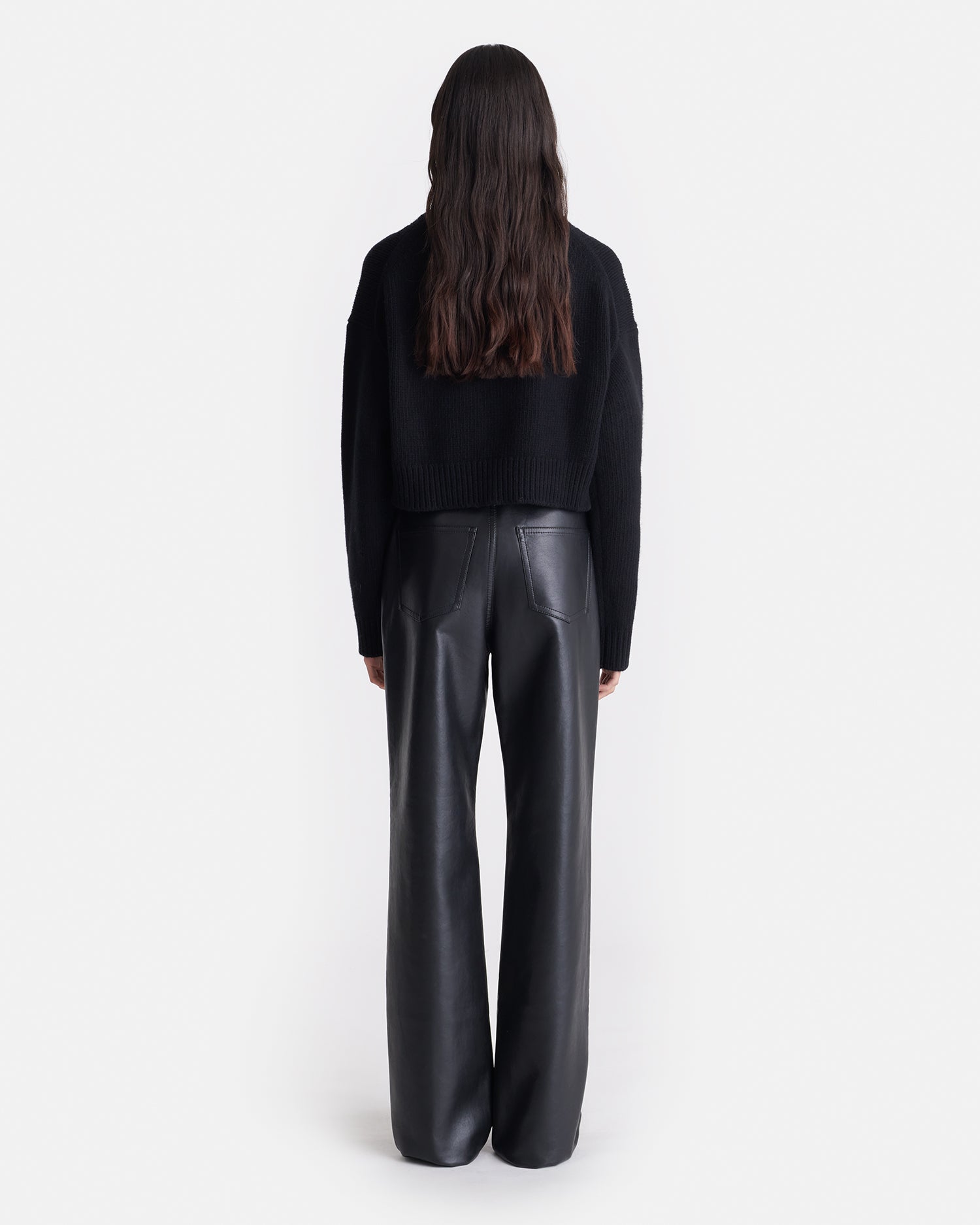 Sonore - Cropped Quarter Zip Sweater - Black