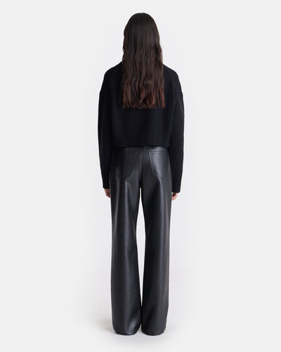 Sonore - Cropped Quarter Zip Sweater - Black