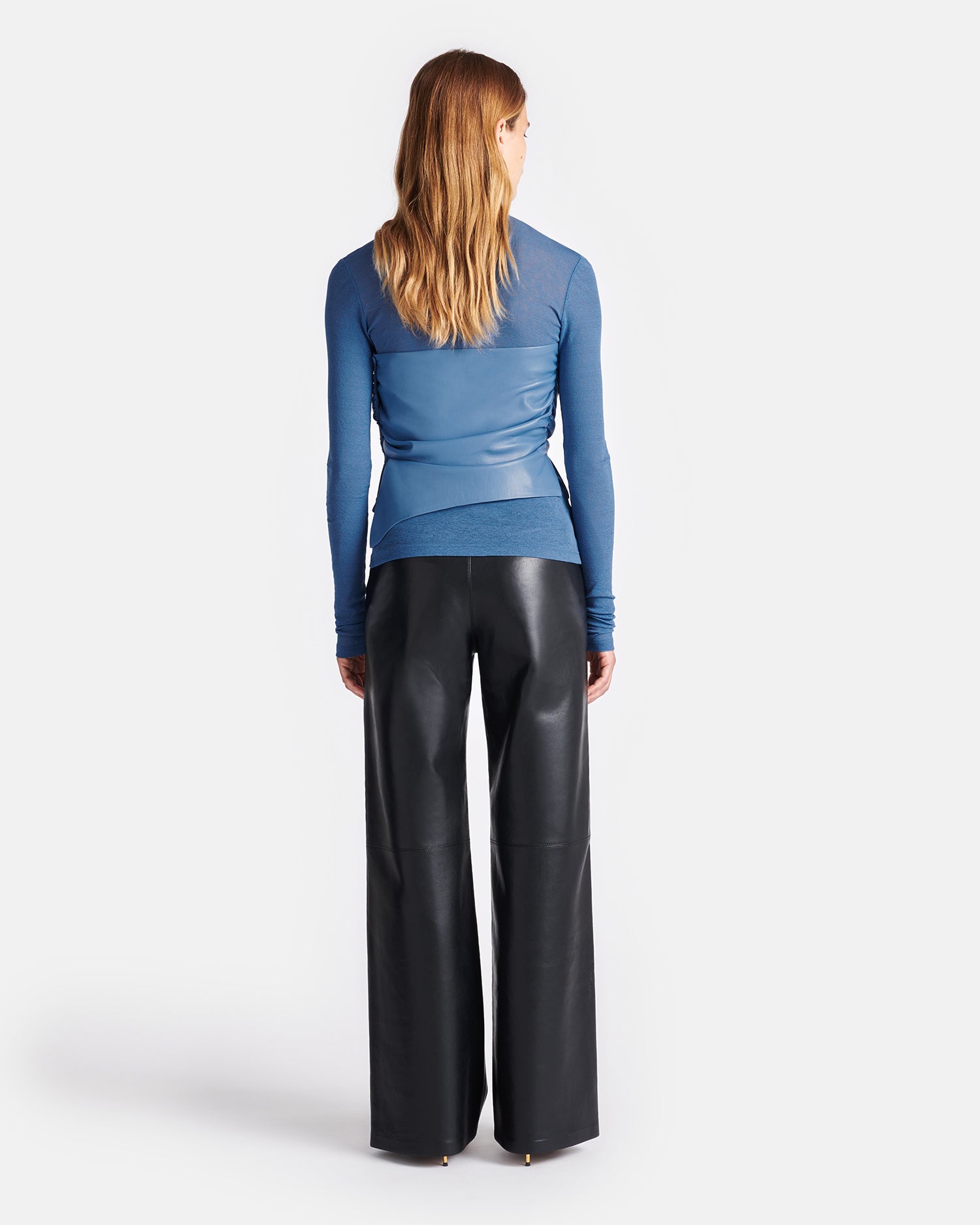 Kynlee - Mesh Jersey And Okobor™ Alt-Leather Top - Blue