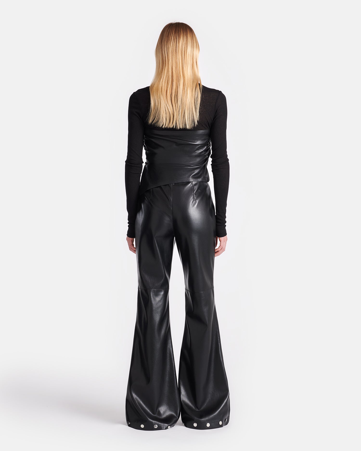 Kynlee - Mesh Jersey And Okobor™ Alt-Leather Top - Black