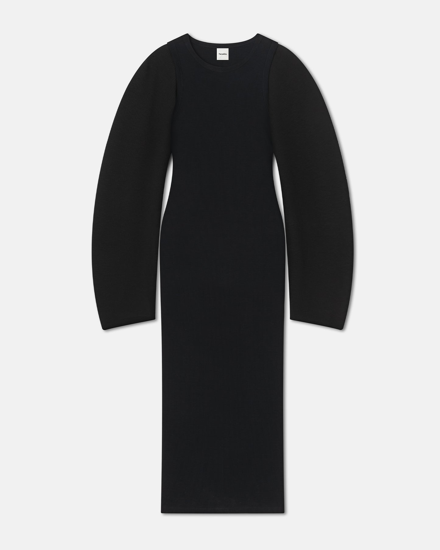 Boone - Pleated Ribbed-Jersey Midi Dress - Black – Nanushka