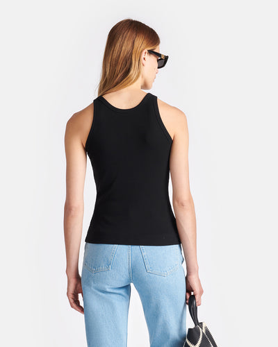 Herve - Ribbed-Jersey Tank Top - Black