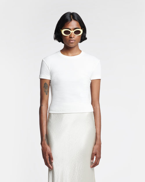 Axton   cropped t shirt   off white