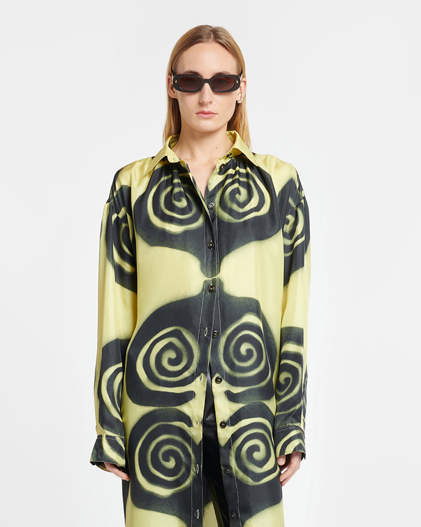 Angy - Printed Silk-Twill Shirt Dress - Spiral Spray