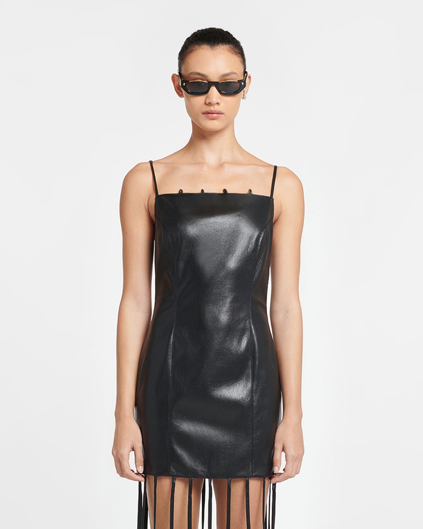 Clary - Okobor™ Alt-Leather Maxi Dress - Black