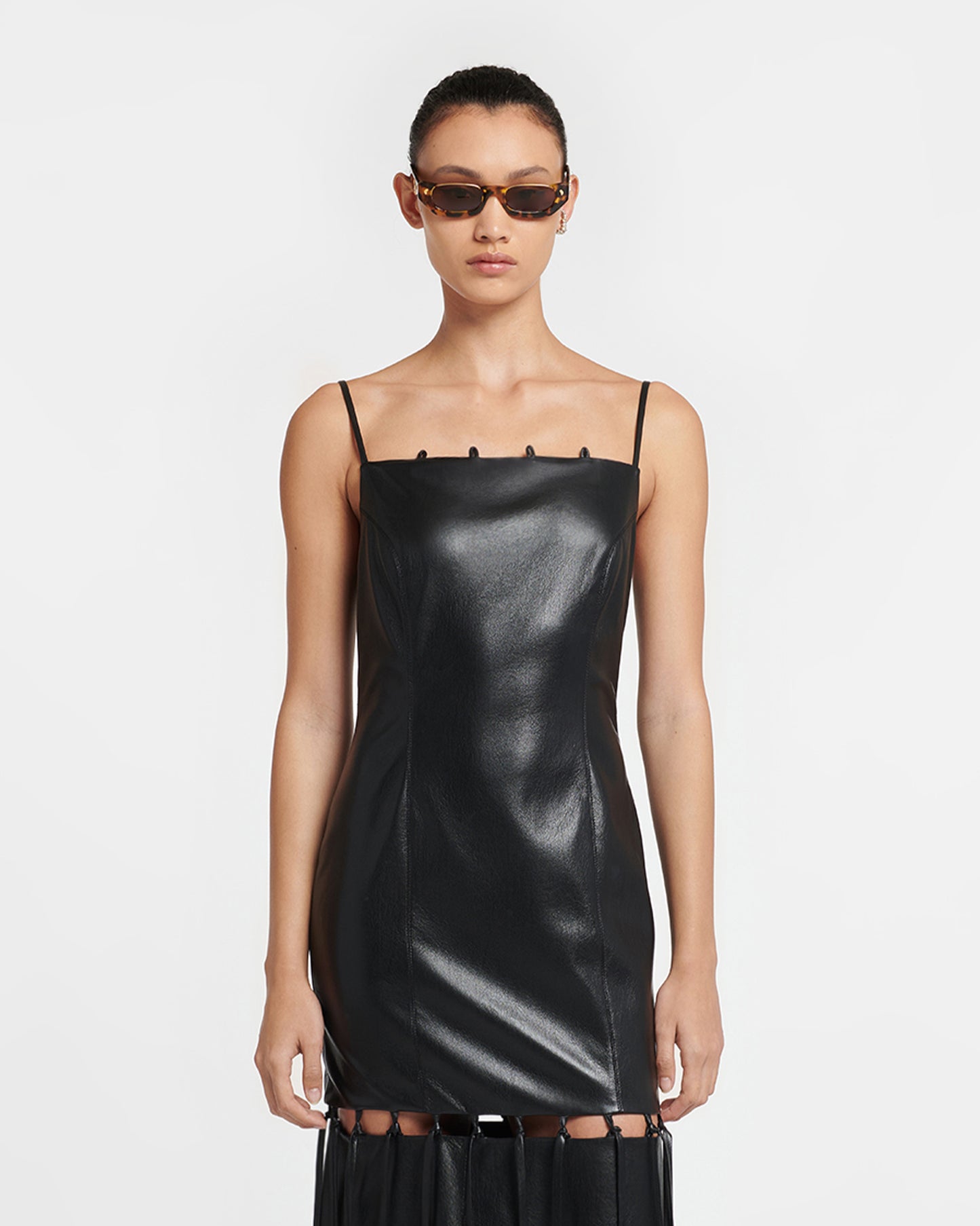 Clary - Okobor™ Alt-Leather Maxi Dress - Black