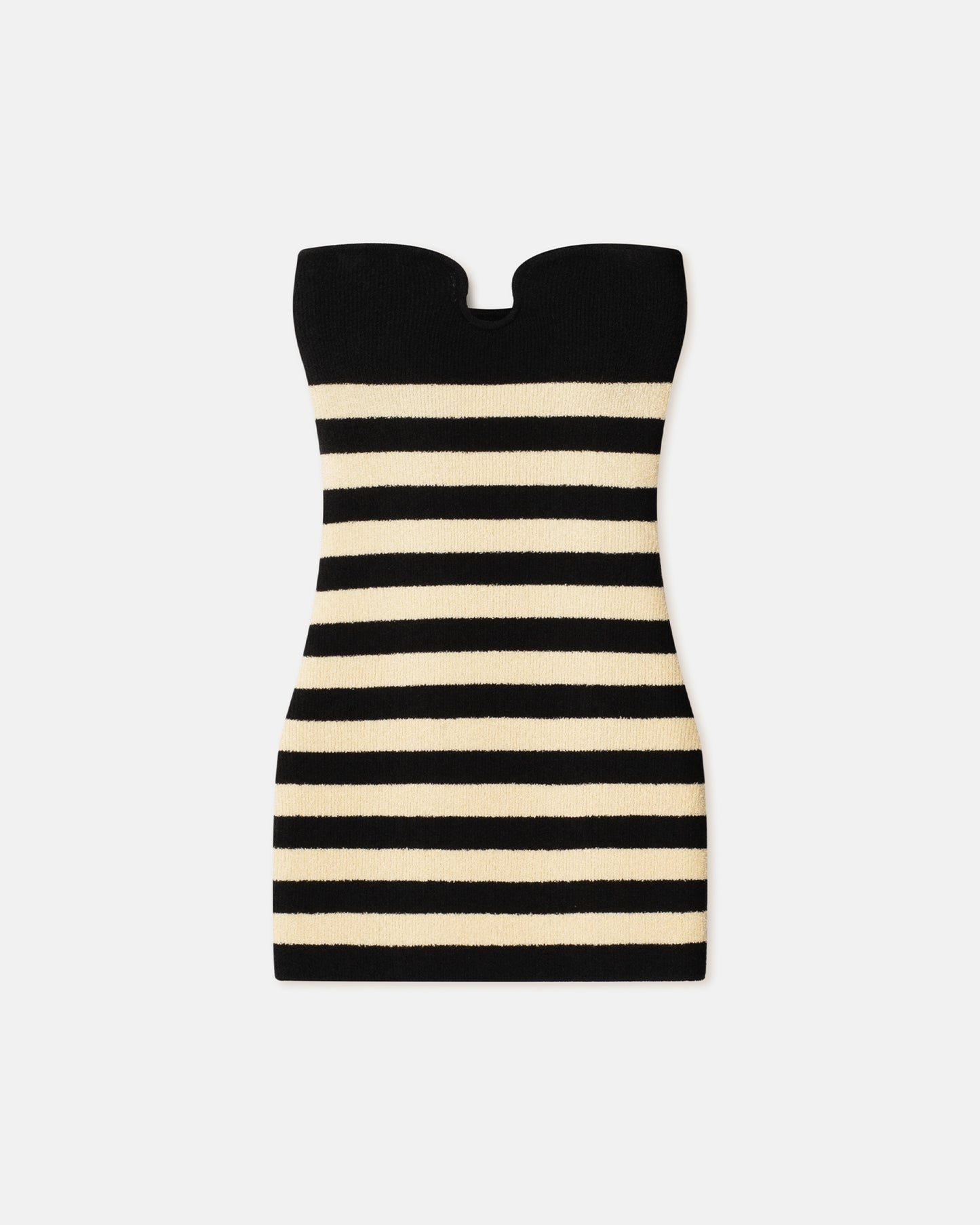 Masato - Striped Terry-Knit Dress - Creme/Off Black