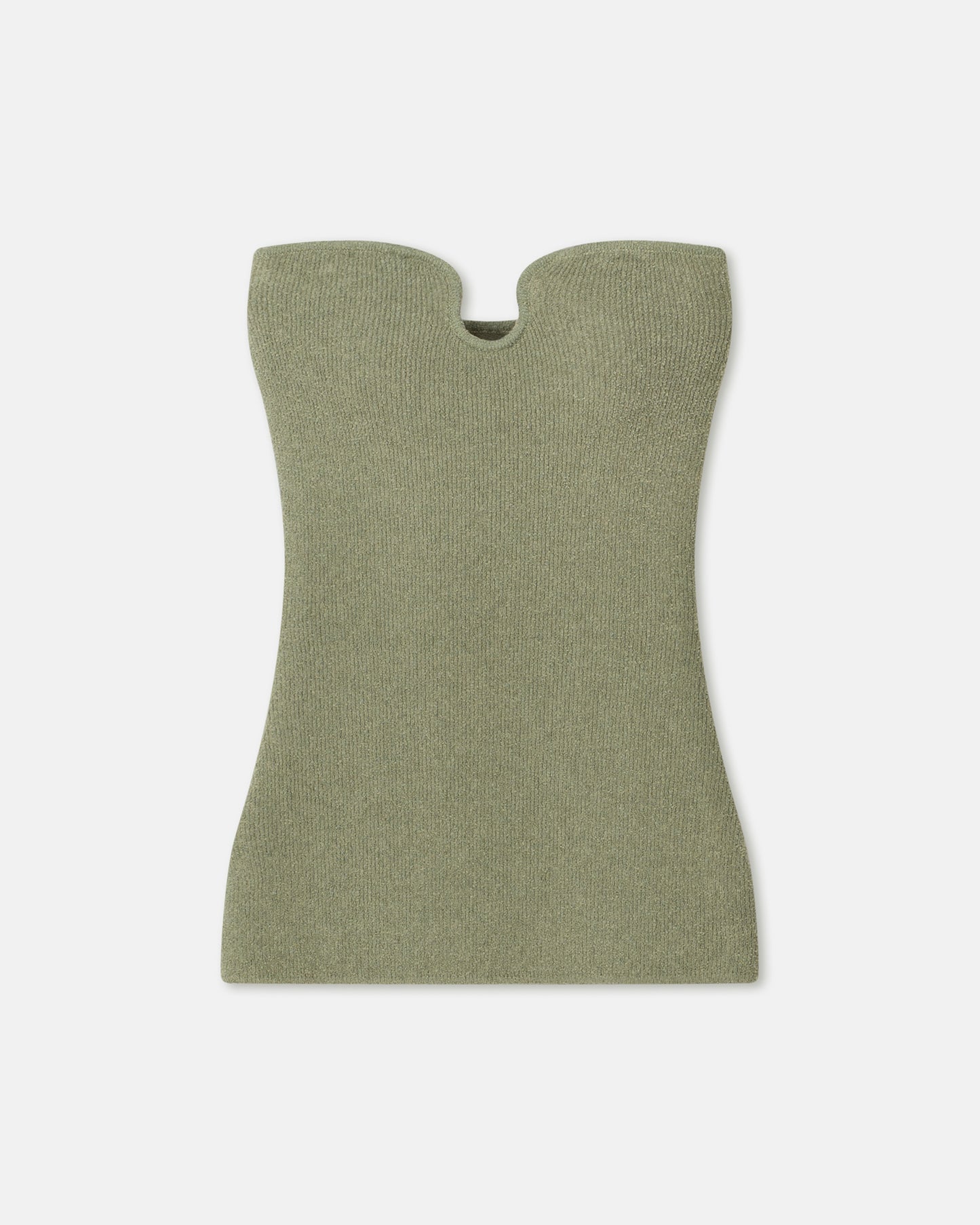 Zessa - Striped Terry-Knit Bandeau Top - Faded Sage