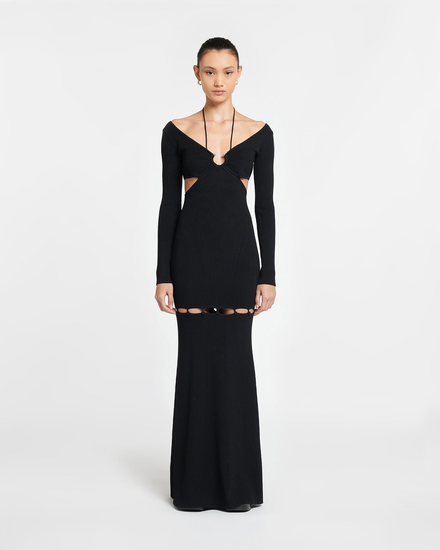 Varda - Ribbed-Knit Maxi Dress - Black