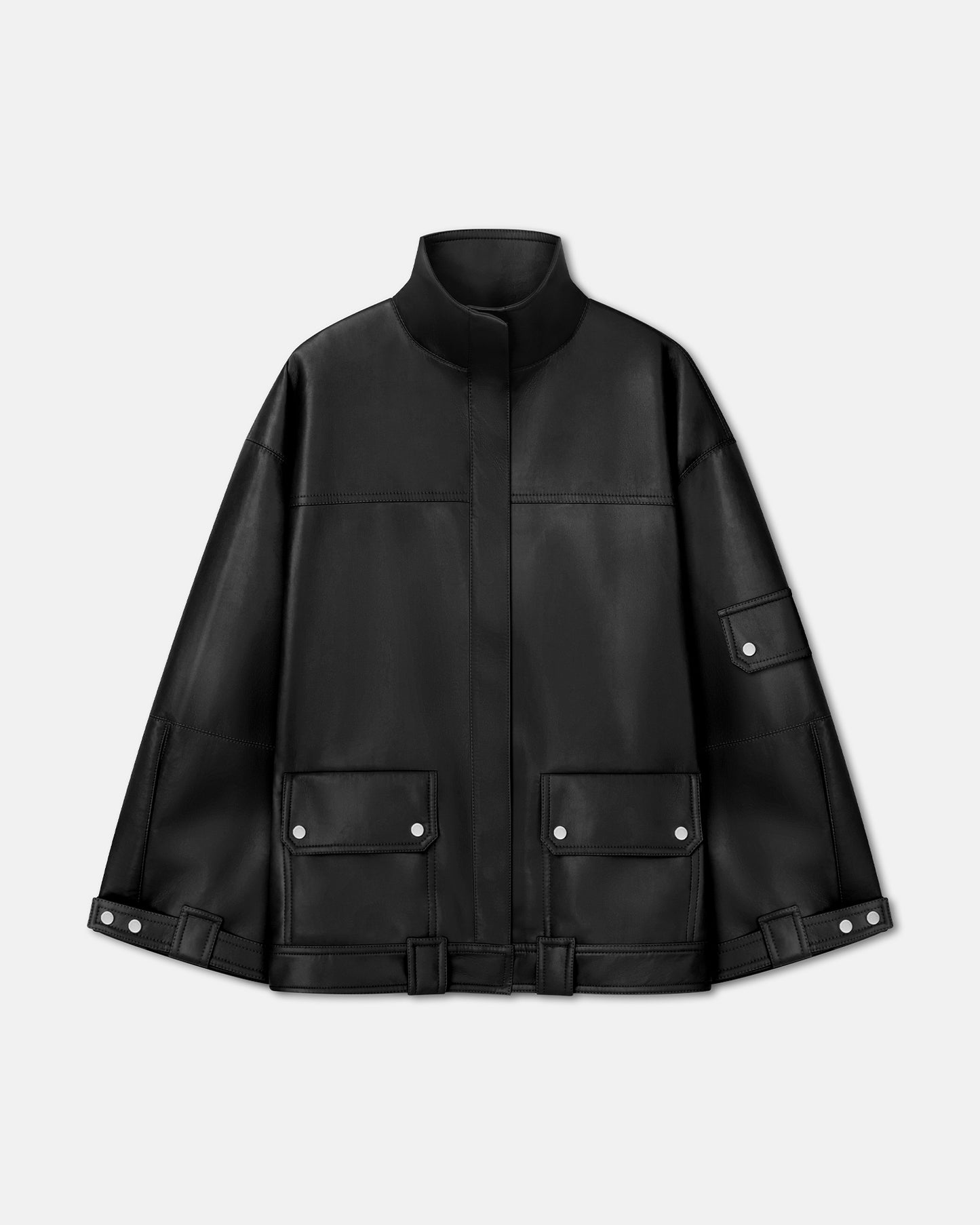 Silva - Regenerated Leather Jacket - Black