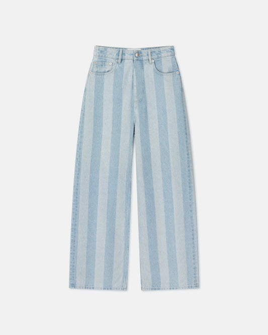 Josine - Striped Wide-Leg Jeans - Eco Light Wash