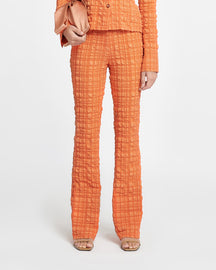 Juna - Seersucker Pants - Sunset Orange
