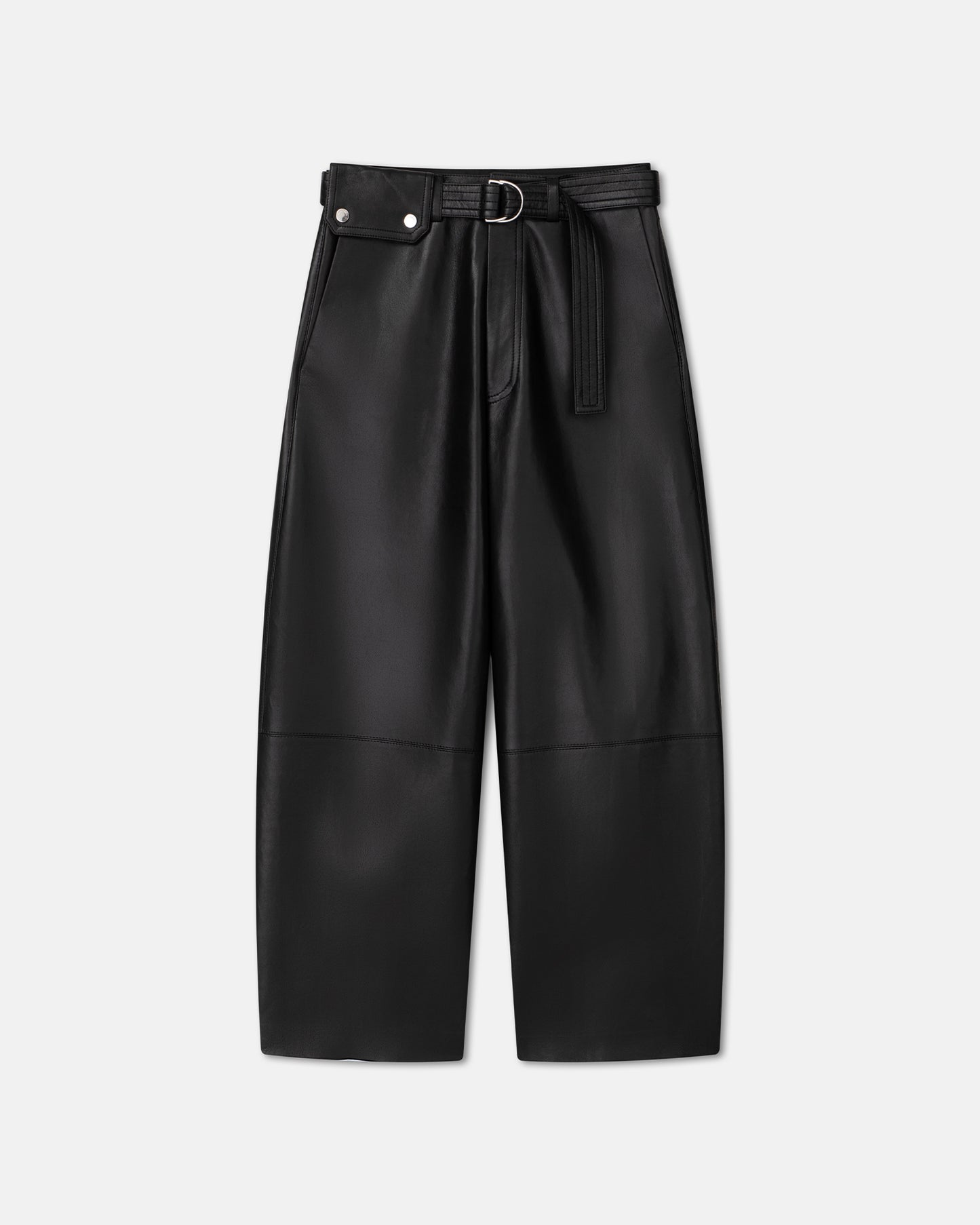 Sanna - Belted Regenerated Leather Pants - Black