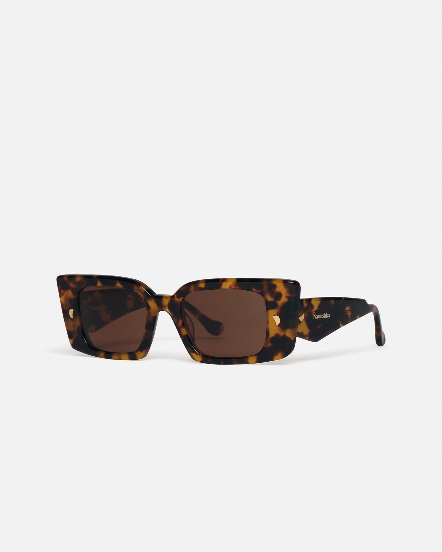 Carmel - Bio-Plastic Rectangle-Frame Sunglasses - Dark Amber