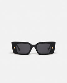 Carmel - Bio-Plastic Rectangle-Frame Sunglasses - Black