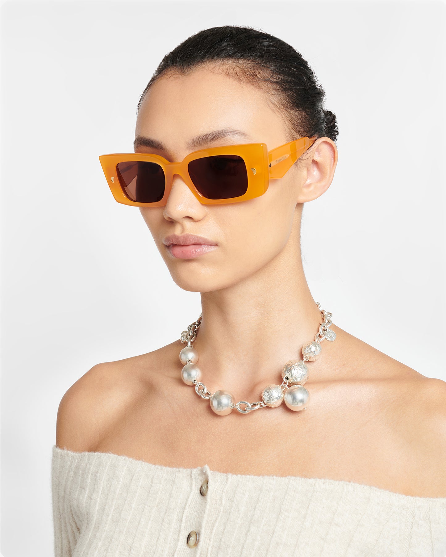 Carmel - Bio-Plastic Rectangle-Frame Sunglasses - Burnt Orange