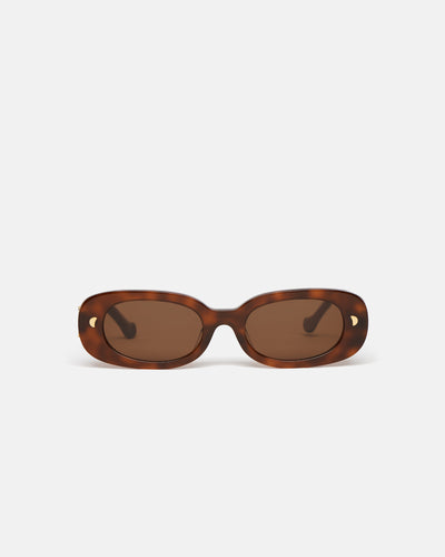 Aliza - Bio-Plastic Oval-Frame Sunglasses - Light Turtle