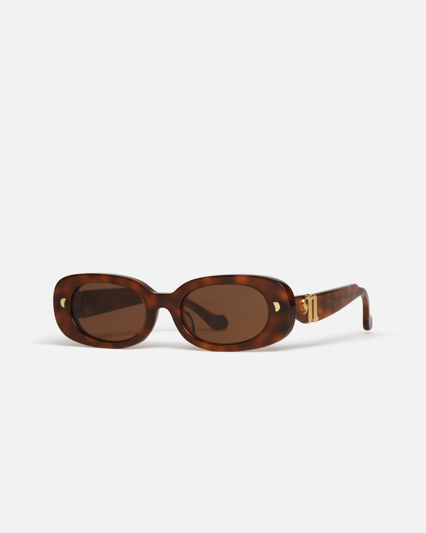 Aliza - Bio-Plastic Oval-Frame Sunglasses - Light Turtle