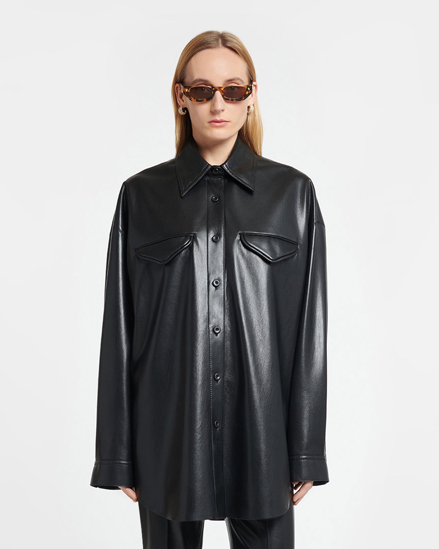Kaysa - Okobor™ Alt-Leather Shirt - Black