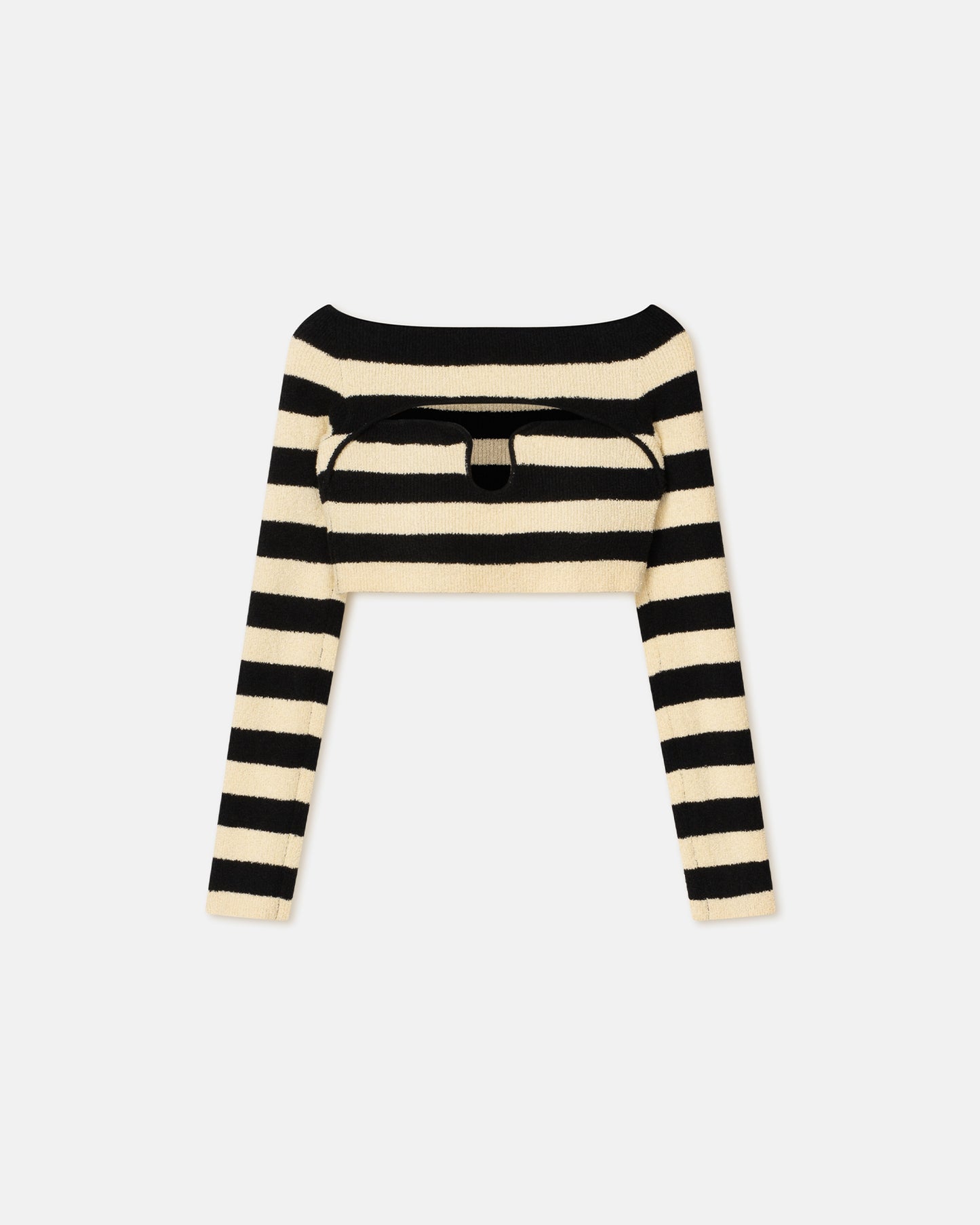 Marnin - Striped Terry-Knit Top - Creme/Off Black