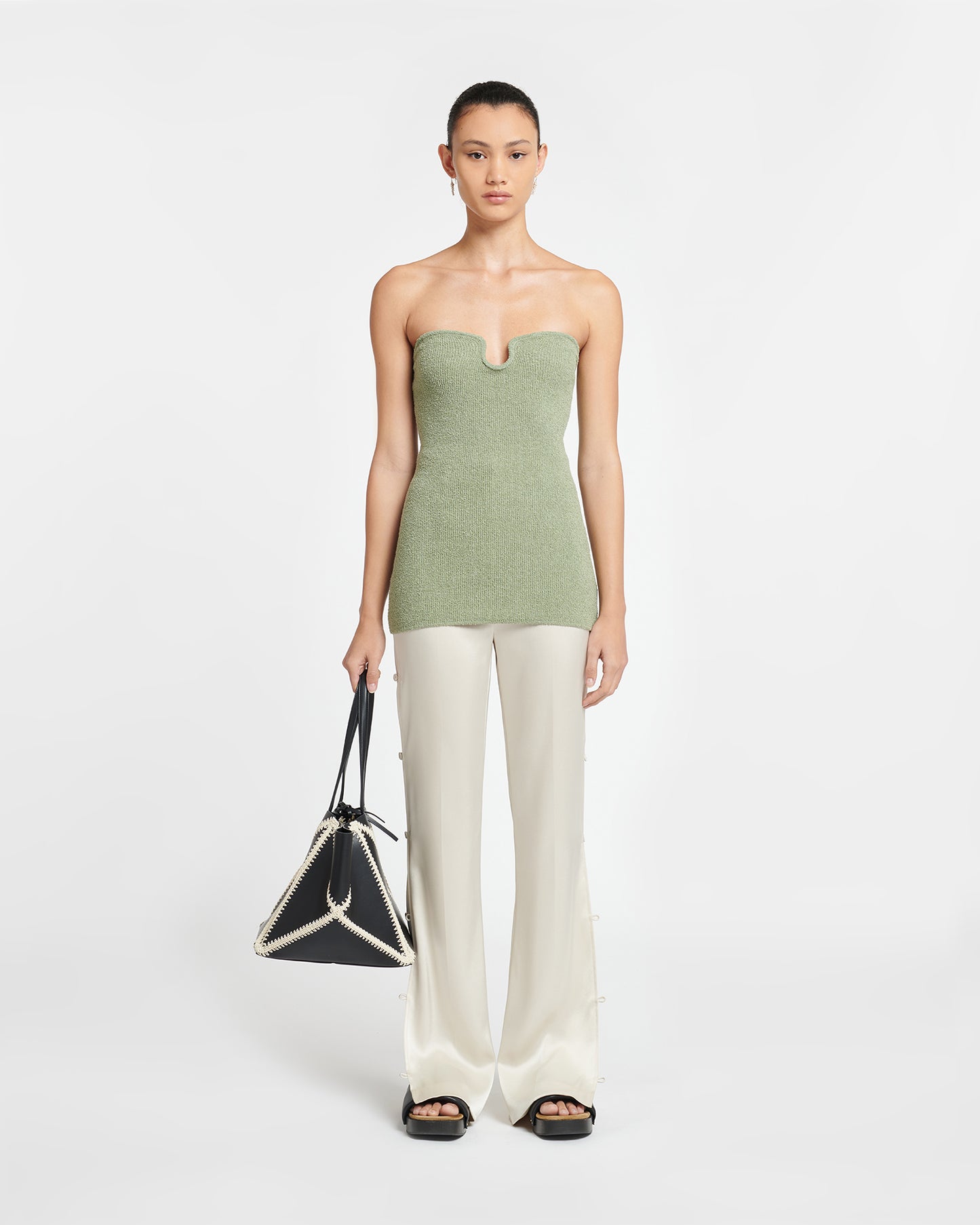Zessa - Terry-Knit Bandeau Top - Faded Sage