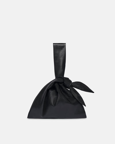 Jen Knotted - Okobor™ Alt-Leather Clutch Bag With Knot Detailing - Black