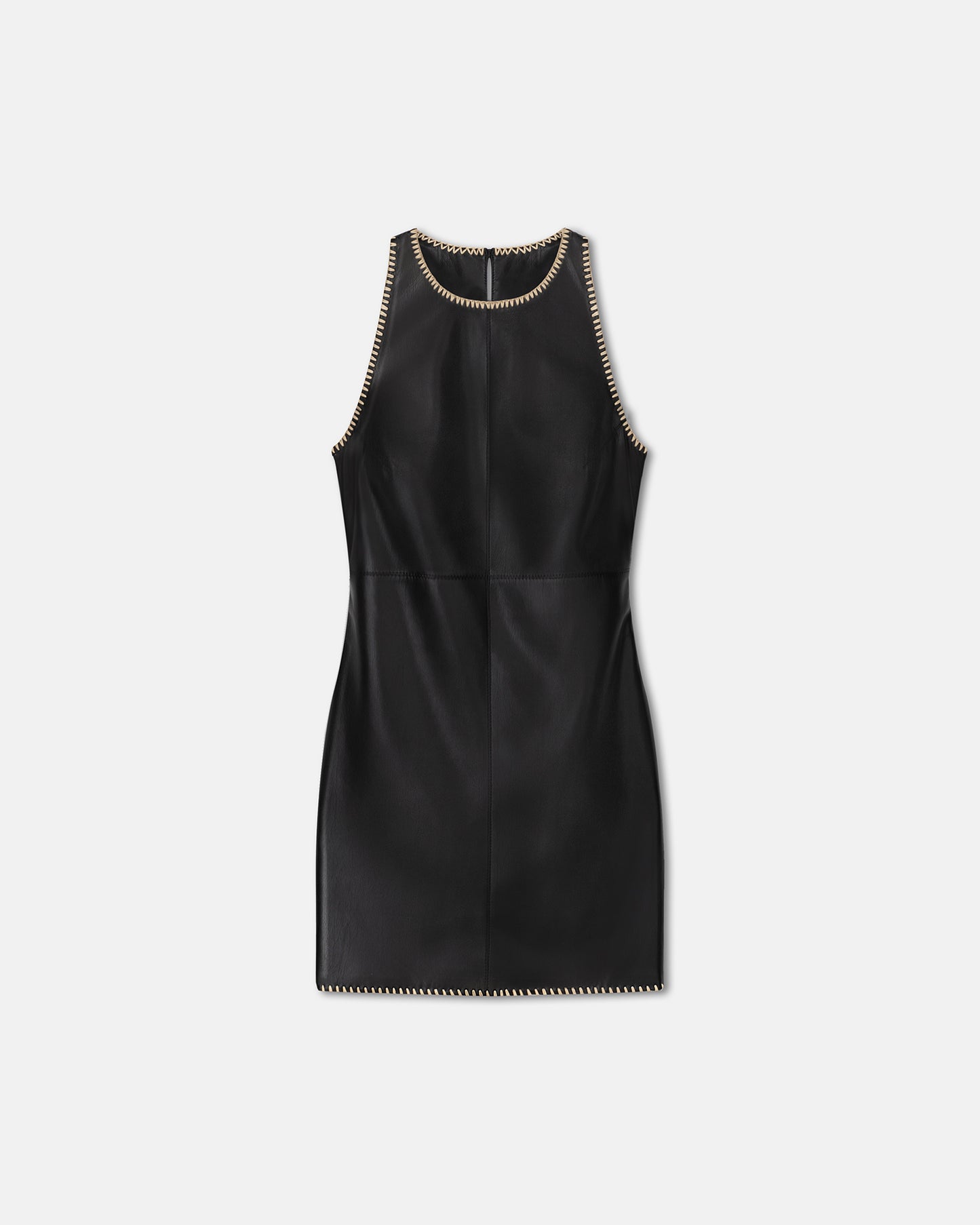 Franca - Okobor™ Alt-Leather Mini Dress - Black
