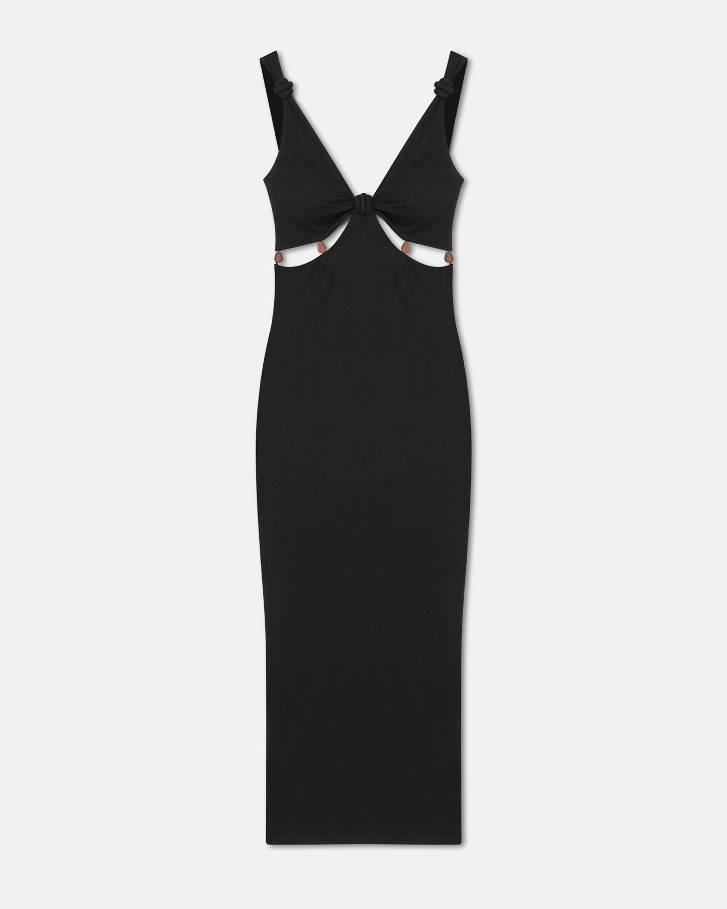 Saar - Beaded Mesh-Jersey Midi Dress - Black