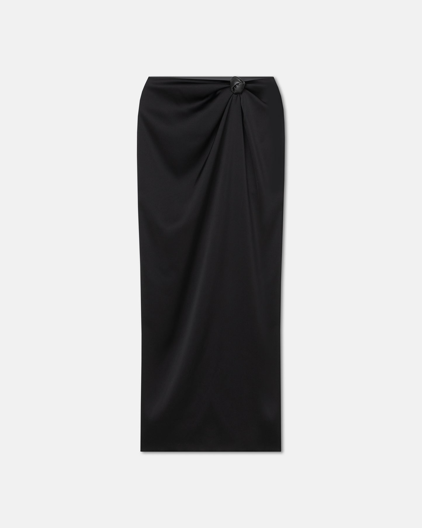 Nago - Knotted Slip Satin Skirt - Black