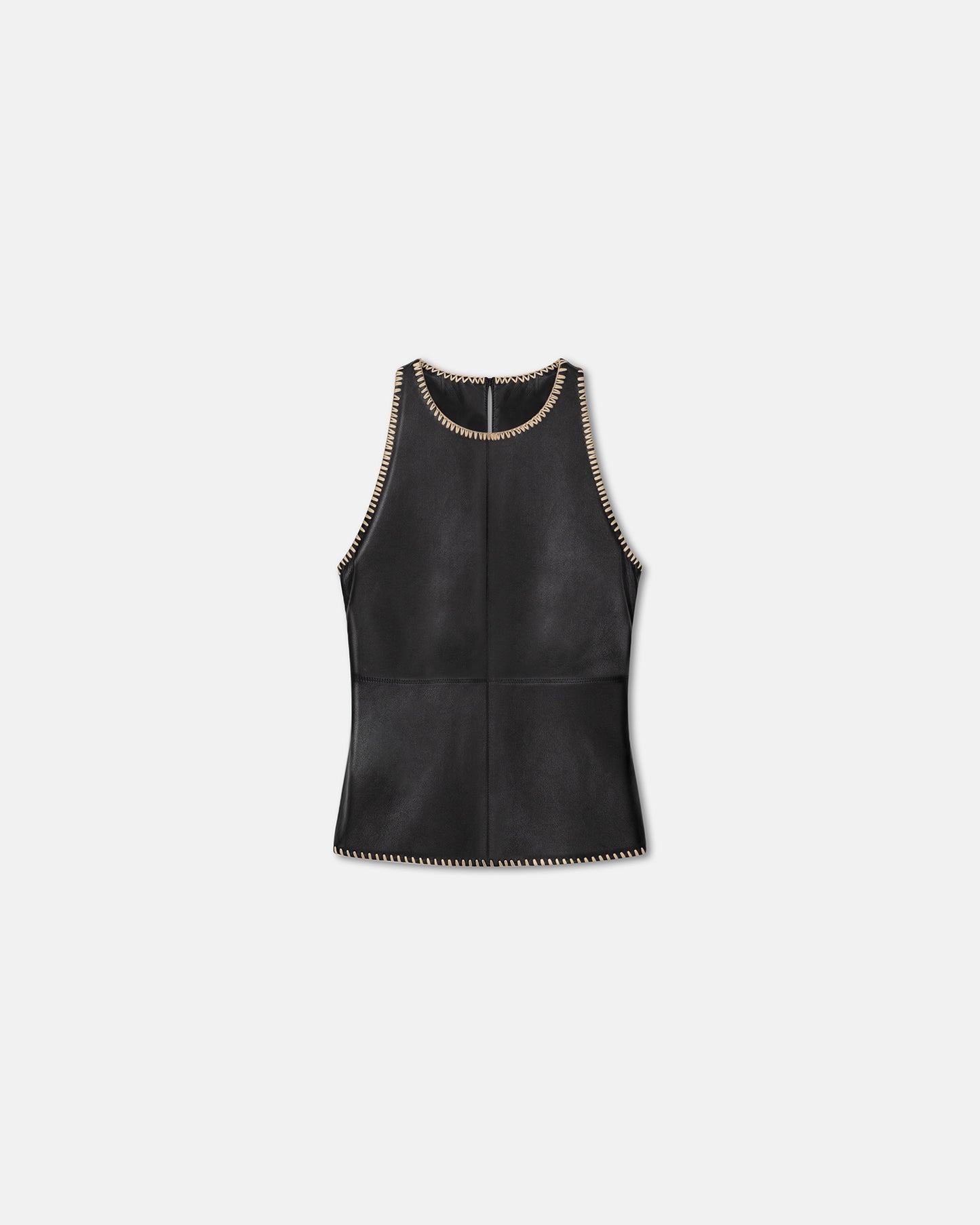 Teza - Okobor™ Embroidered Alt-Leather Top - Black