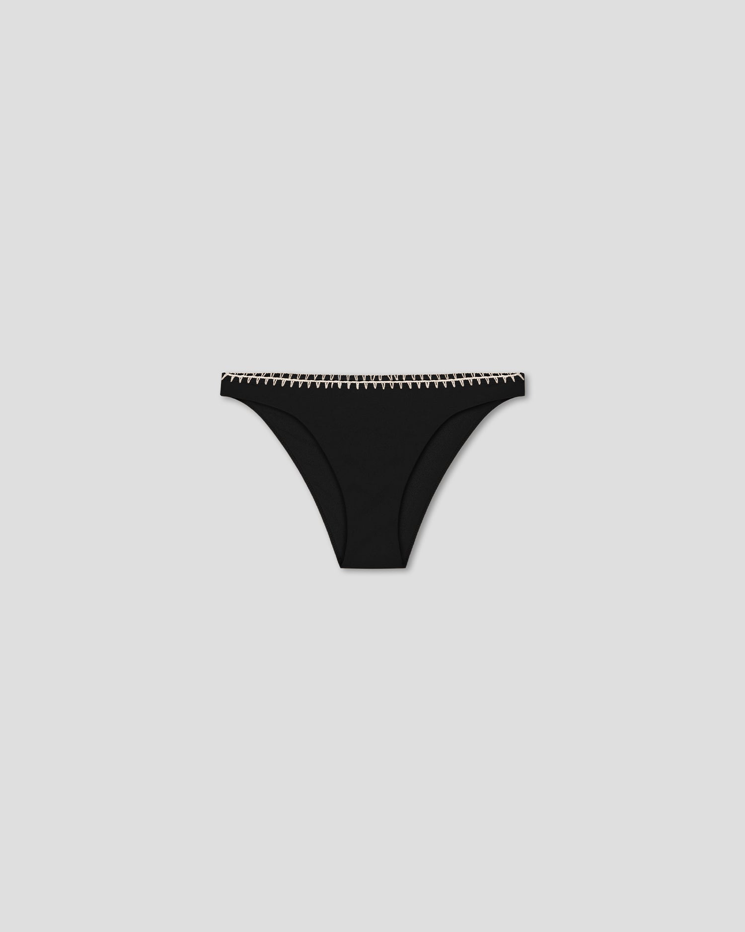 Merve - Recycled nylon bikini bottoms - Black/Creme