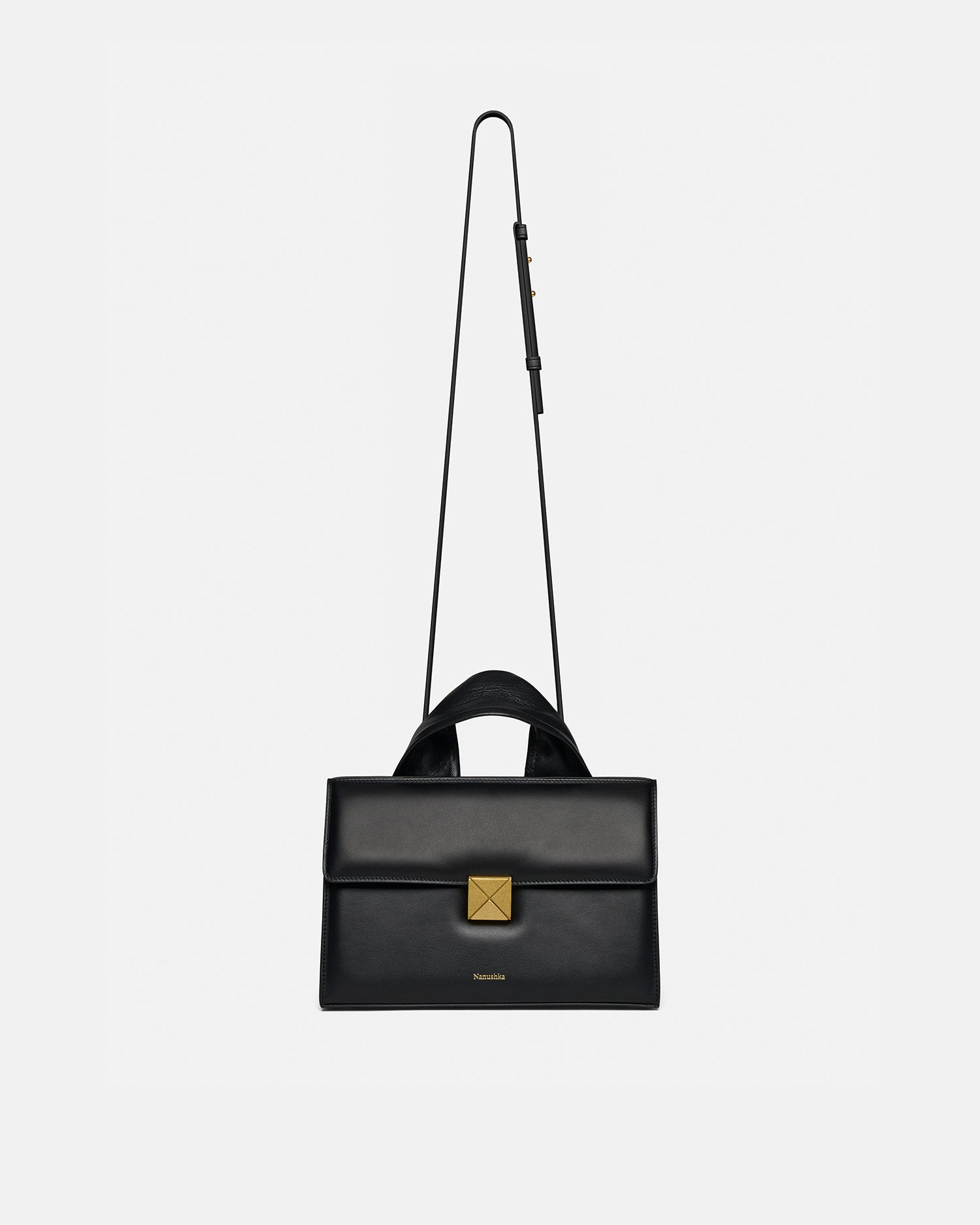 The SANDI Lock - Top Handle Bag - Black