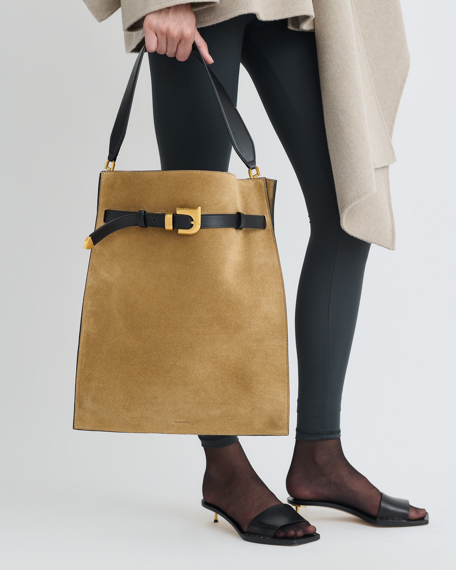Harmonica Maxi - Suede bag - Brown