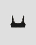 Malti - Recycled nylon bikini top - Black/Creme