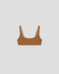 Malti - Recycled nylon bikini top - Brown/Creme