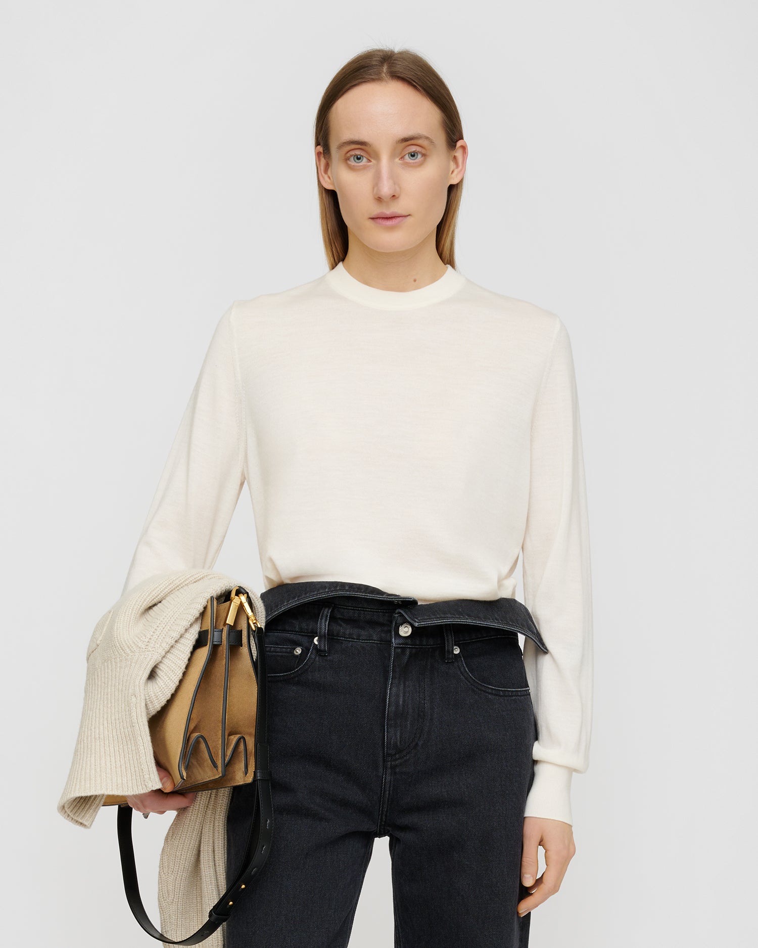 Nadra - Fine Merino Sweater - Creme
