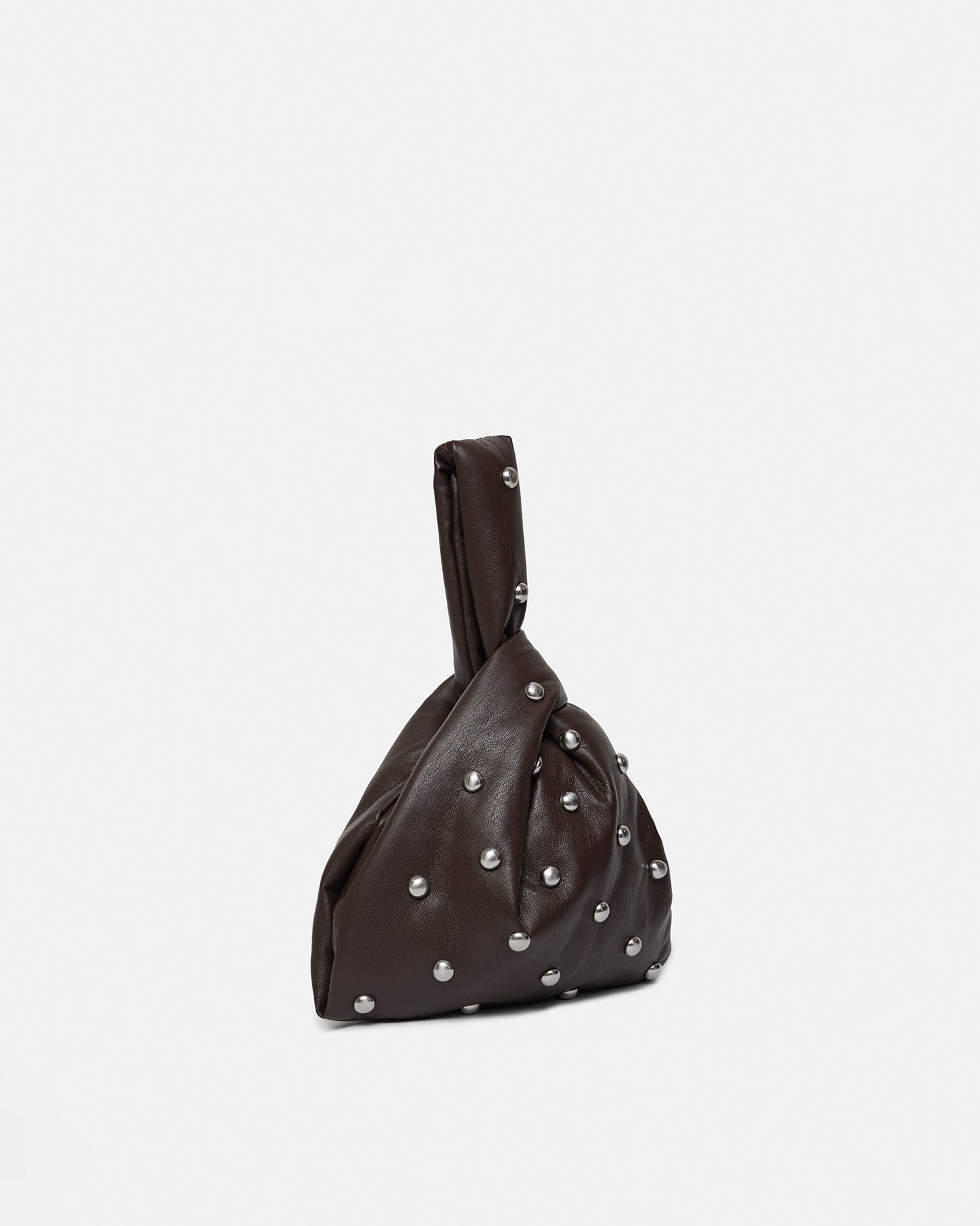 Jen Mini - Okobor/Studs Evening Bag - Coffee Grounds/Silver