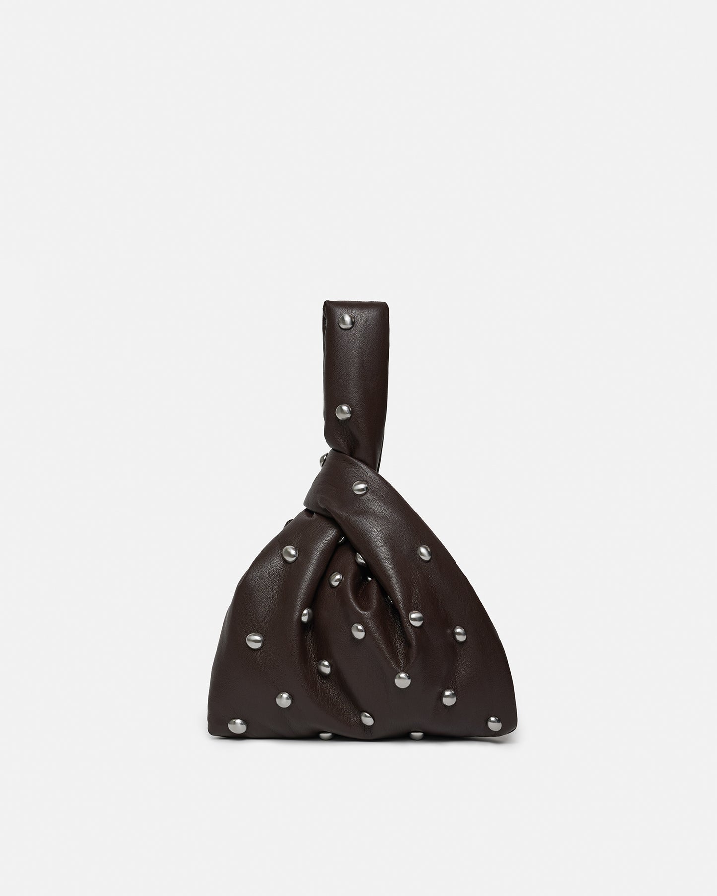 Jen Mini - Okobor/Studs Evening Bag - Coffee Grounds/Silver