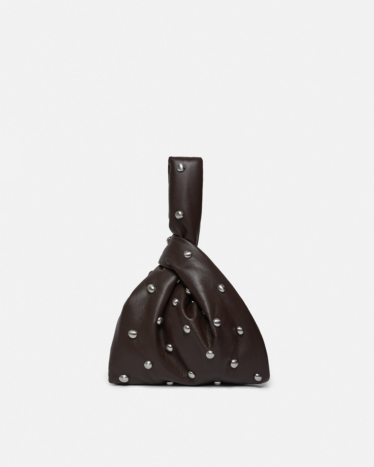 Jen Mini - Okobor/Studs Evening Bag - Coffee Grounds/Silver