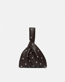 Jen Mini - Okobor/Studs Evening Bag - Coffee Grounds/Silver