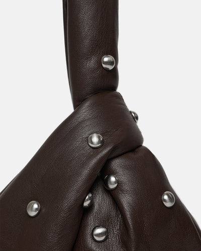 Jen Mini - Okobor/Studs Evening Bag - Coffee Grounds/Silver