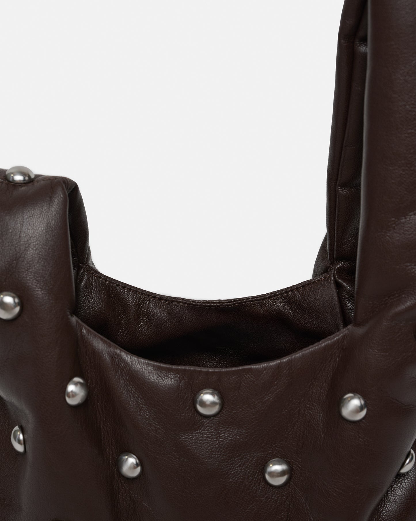 Jen Mini - Okobor/Studs Evening Bag - Coffee Grounds/Silver